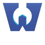 WrenchWay logo - stacked - white