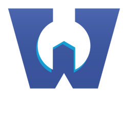 WrenchWay logo - stacked - white